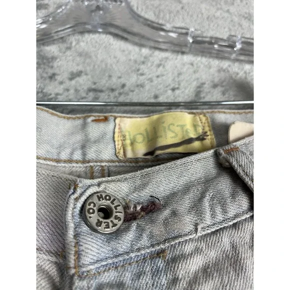 Vintage Y2K Hollister Low Rise Bootcut Mens Jeans 34x32 Thrashed Destroyed Baggy